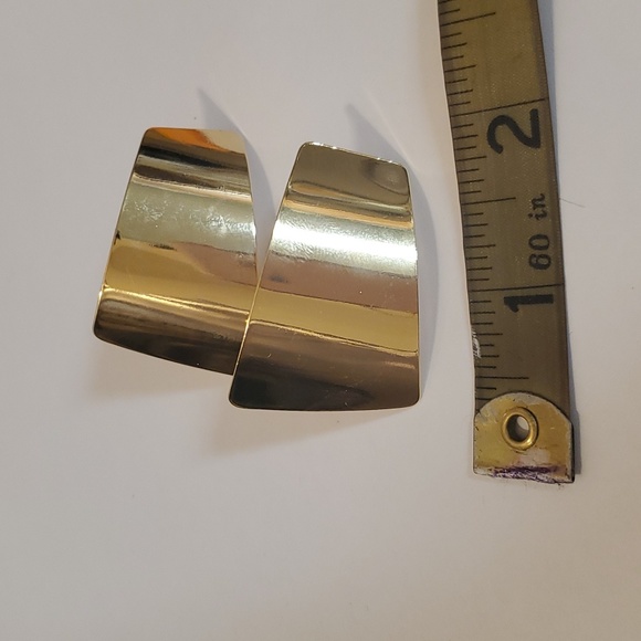 Goldtone Geometric Shaped Pierced Earrings - Picture 4 of 5